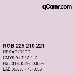 カラーコード: RGB 225 210 221 | qconv.com
