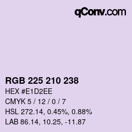 Color code: RGB 225 210 238 | qconv.com