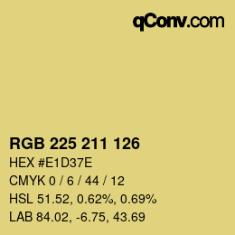 Farbcode: RGB 225 211 126 | qconv.com