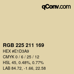 Code couleur: RGB 225 211 169 | qconv.com