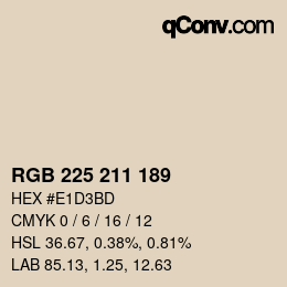 カラーコード: RGB 225 211 189 | qconv.com