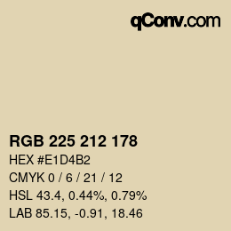 Farbcode: RGB 225 212 178 | qconv.com