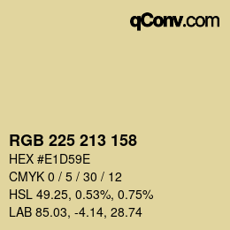 Color code: RGB 225 213 158 | qconv.com