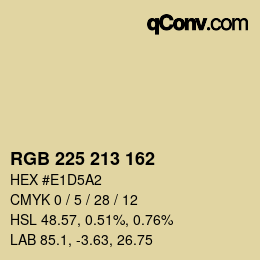 Color code: RGB 225 213 162 | qconv.com