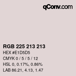Color code: RGB 225 213 213 | qconv.com