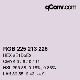 Color code: RGB 225 213 226 | qconv.com