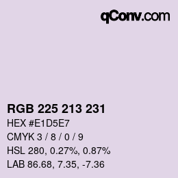 Color code: RGB 225 213 231 | qconv.com