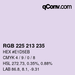 Color code: RGB 225 213 235 | qconv.com