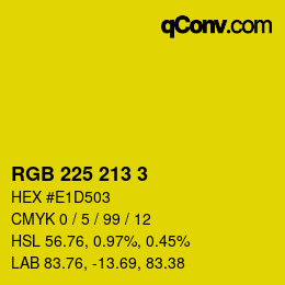 Color code: RGB 225 213 3 | qconv.com