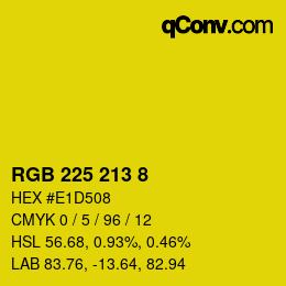 Color code: RGB 225 213 8 | qconv.com
