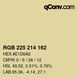 Color code: RGB 225 214 162 | qconv.com