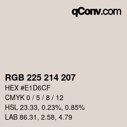 Color code: RGB 225 214 207 | qconv.com