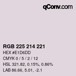 カラーコード: RGB 225 214 221 | qconv.com