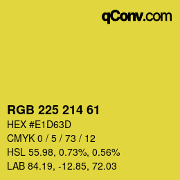 颜色代码: RGB 225 214 61 | qconv.com