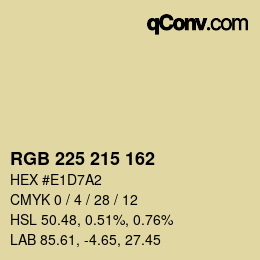 Color code: RGB 225 215 162 | qconv.com