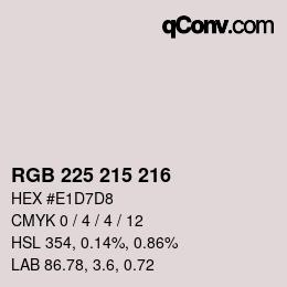 カラーコード: RGB 225 215 216 | qconv.com