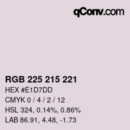 カラーコード: RGB 225 215 221 | qconv.com