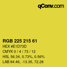 Color code: RGB 225 215 61 | qconv.com