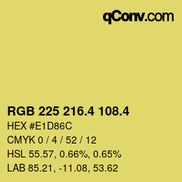 カラーコード: RGB 225 216.4 108.4 | qconv.com