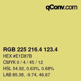 カラーコード: RGB 225 216.4 123.4 | qconv.com