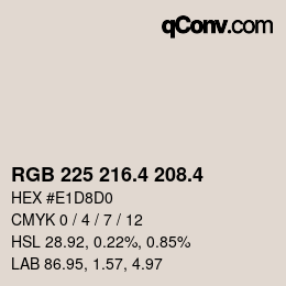 カラーコード: RGB 225 216.4 208.4 | qconv.com