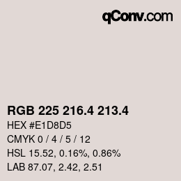 カラーコード: RGB 225 216.4 213.4 | qconv.com