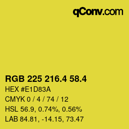 カラーコード: RGB 225 216.4 58.4 | qconv.com