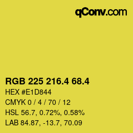 カラーコード: RGB 225 216.4 68.4 | qconv.com