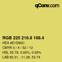カラーコード: RGB 225 216.8 108.4 | qconv.com