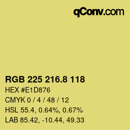 カラーコード: RGB 225 216.8 118 | qconv.com