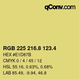 カラーコード: RGB 225 216.8 123.4 | qconv.com