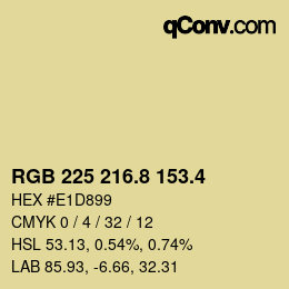 カラーコード: RGB 225 216.8 153.4 | qconv.com