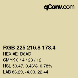 カラーコード: RGB 225 216.8 173.4 | qconv.com
