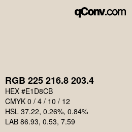 カラーコード: RGB 225 216.8 203.4 | qconv.com