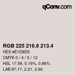 カラーコード: RGB 225 216.8 213.4 | qconv.com