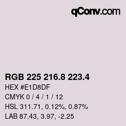 カラーコード: RGB 225 216.8 223.4 | qconv.com
