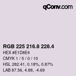 カラーコード: RGB 225 216.8 228.4 | qconv.com