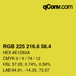 カラーコード: RGB 225 216.8 58.4 | qconv.com
