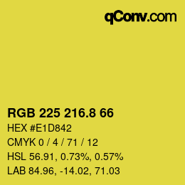 カラーコード: RGB 225 216.8 66 | qconv.com