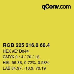 カラーコード: RGB 225 216.8 68.4 | qconv.com