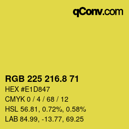 カラーコード: RGB 225 216.8 71 | qconv.com