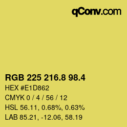 カラーコード: RGB 225 216.8 98.4 | qconv.com