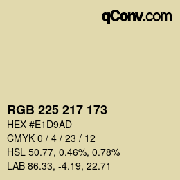 Color code: RGB 225 217 173 | qconv.com