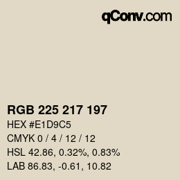 カラーコード: RGB 225 217 197 | qconv.com