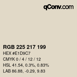 Color code: RGB 225 217 199 | qconv.com