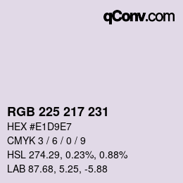 Color code: RGB 225 217 231 | qconv.com