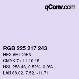 Código de color: RGB 225 217 243 | qconv.com