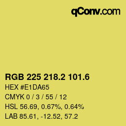 カラーコード: RGB 225 218.2 101.6 | qconv.com