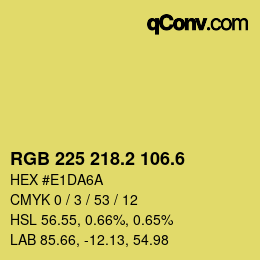 カラーコード: RGB 225 218.2 106.6 | qconv.com