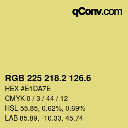 カラーコード: RGB 225 218.2 126.6 | qconv.com